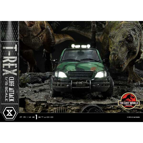 Estatua T Rex Cliff Attack Bonus Version Jurassic World The Lost World 1/15 53 cm - Collector4u.com