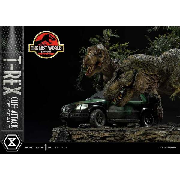 Estatua T Rex Cliff Attack Bonus Version Jurassic World The Lost World 1/15 53 cm - Collector4u.com