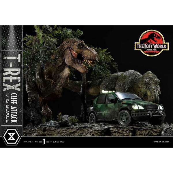 Estatua T Rex Cliff Attack Bonus Version Jurassic World The Lost World 1/15 53 cm - Collector4u.com