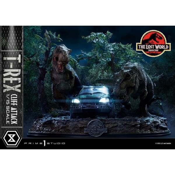 Estatua T Rex Cliff Attack Bonus Version Jurassic World The Lost World 1/15 53 cm - Collector4u.com