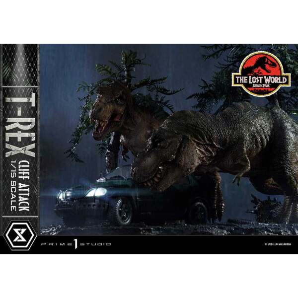 Estatua T Rex Cliff Attack Bonus Version Jurassic World The Lost World 1/15 53 cm - Collector4u.com