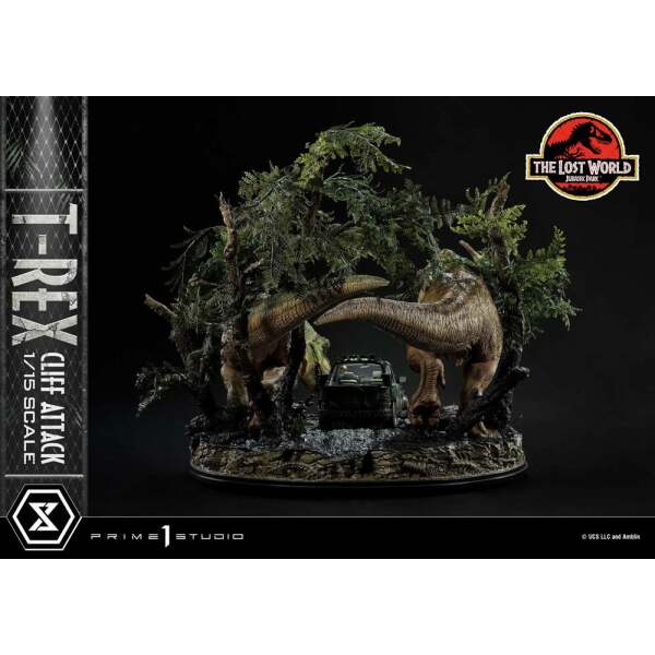 Estatua T Rex Cliff Attack Bonus Version Jurassic World The Lost World 1/15 53 cm - Collector4u.com