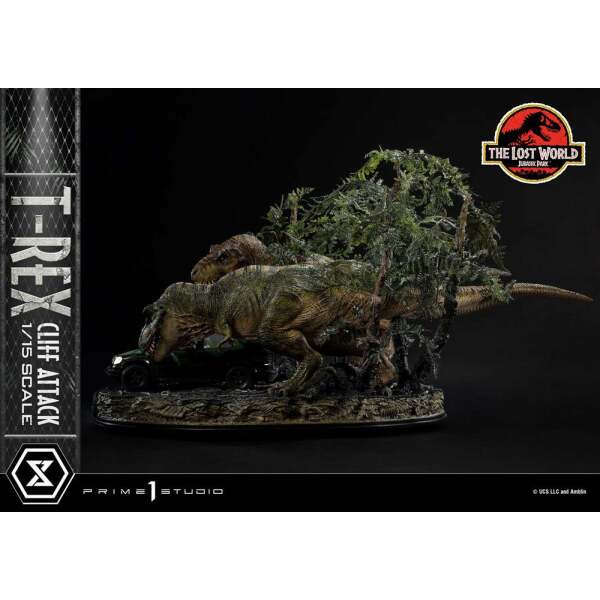 Estatua T Rex Cliff Attack Bonus Version Jurassic World The Lost World 1/15 53 cm - Collector4u.com