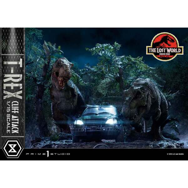 Estatua T Rex Cliff Attack Bonus Version Jurassic World The Lost World 1/15 53 cm - Collector4u.com