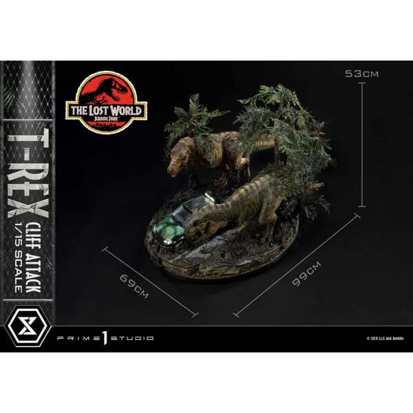 Estatua T Rex Cliff Attack Bonus Version Jurassic World The Lost World 1/15 53 cm - Collector4u.com