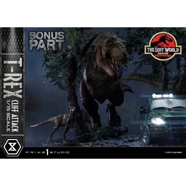 Estatua T Rex Cliff Attack Bonus Version Jurassic World The Lost World 1/15 53 cm - Collector4u.com