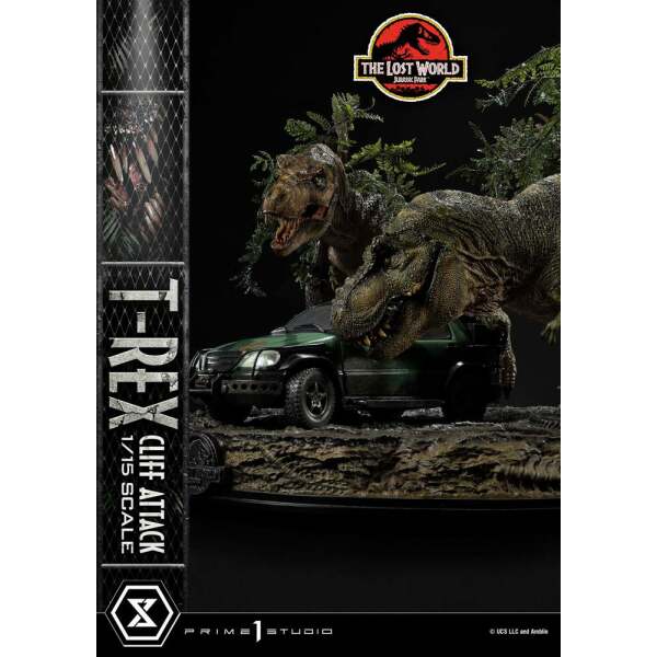 Estatua T Rex Cliff Attack Bonus Version Jurassic World The Lost World 1/15 53 cm - Collector4u.com