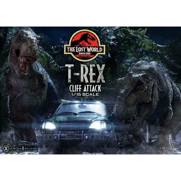 Estatua T Rex Cliff Attack Jurassic World The Lost World 1/15 53 cm - Collector4u.com