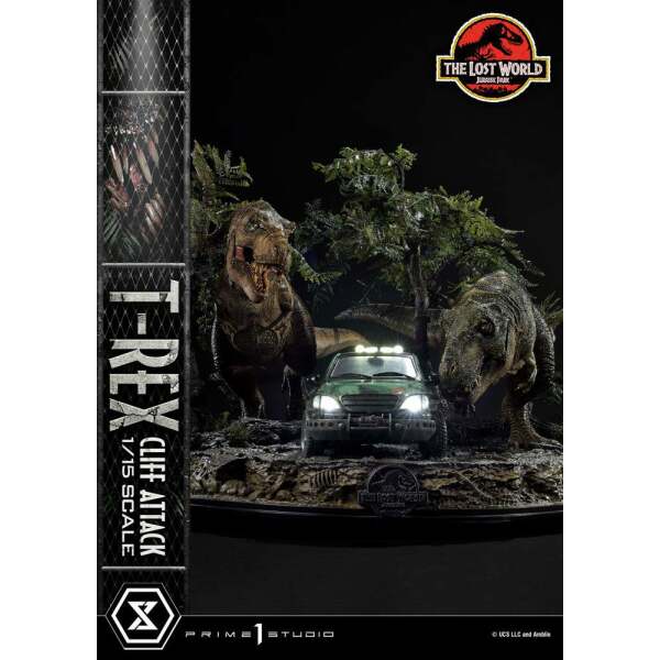 Estatua T Rex Cliff Attack Bonus Version Jurassic World The Lost World 1/15 53 cm - Collector4u.com