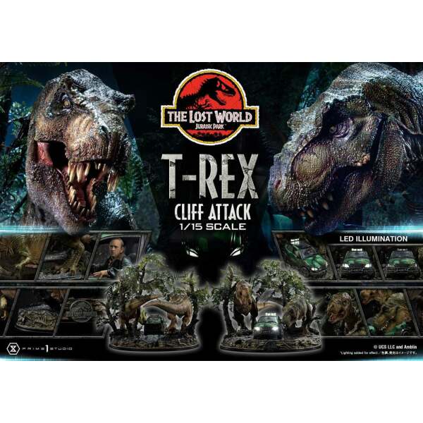 Estatua T Rex Cliff Attack Jurassic World The Lost World 1/15 53 cm - Collector4u.com