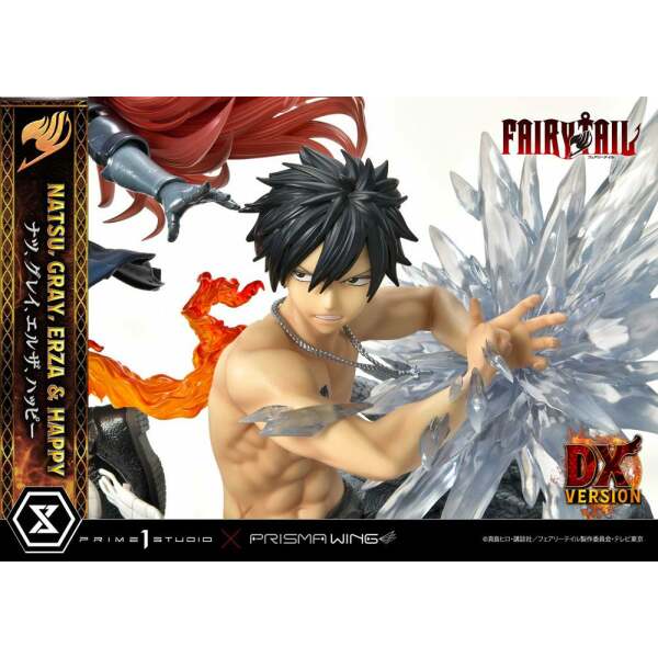 Estatua Natsu Gray Erza Happy Deluxe Bonus Version Fairy Tail PVC 1/7 57 cm - Collector4u.com