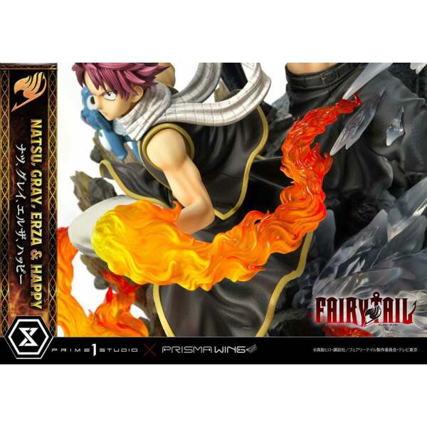 Estatua Natsu Gray Erza Happy Deluxe Bonus Version Fairy Tail PVC 1/7 57 cm - Collector4u.com