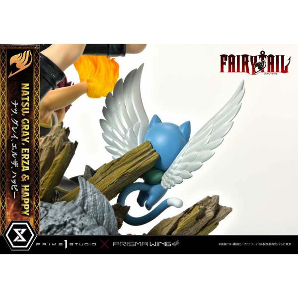 Estatua Natsu Gray Erza Happy Deluxe Bonus Version Fairy Tail PVC 1/7 57 cm - Collector4u.com