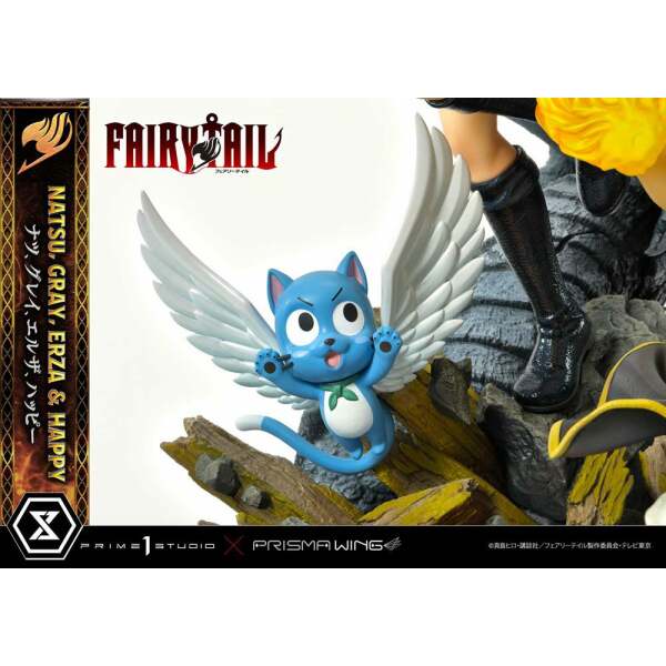 Estatua Natsu Gray Erza Happy Deluxe Bonus Version Fairy Tail PVC 1/7 57 cm - Collector4u.com