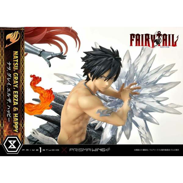 Estatua Natsu Gray Erza Happy Deluxe Bonus Version Fairy Tail PVC 1/7 57 cm - Collector4u.com