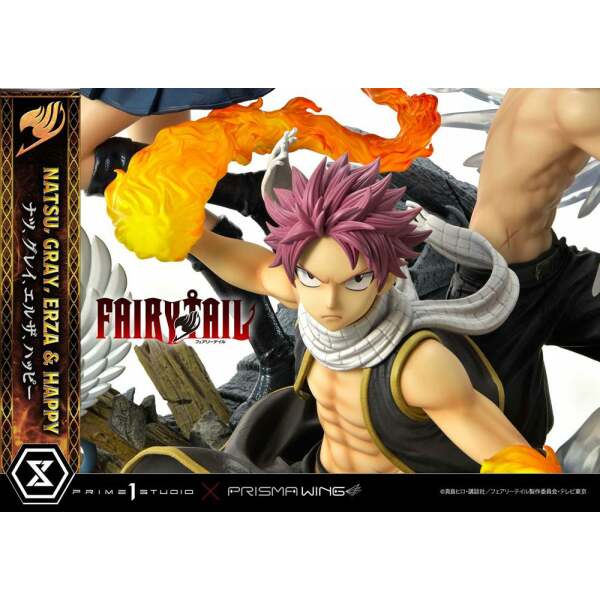 Estatua Natsu Gray Erza Happy Deluxe Bonus Version Fairy Tail PVC 1/7 57 cm - Collector4u.com