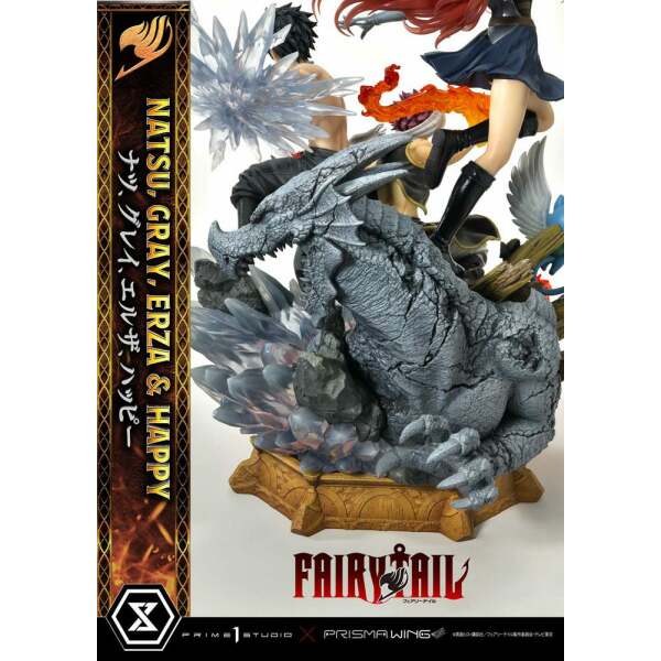 Estatua Natsu Gray Erza Happy Deluxe Bonus Version Fairy Tail PVC 1/7 57 cm - Collector4u.com