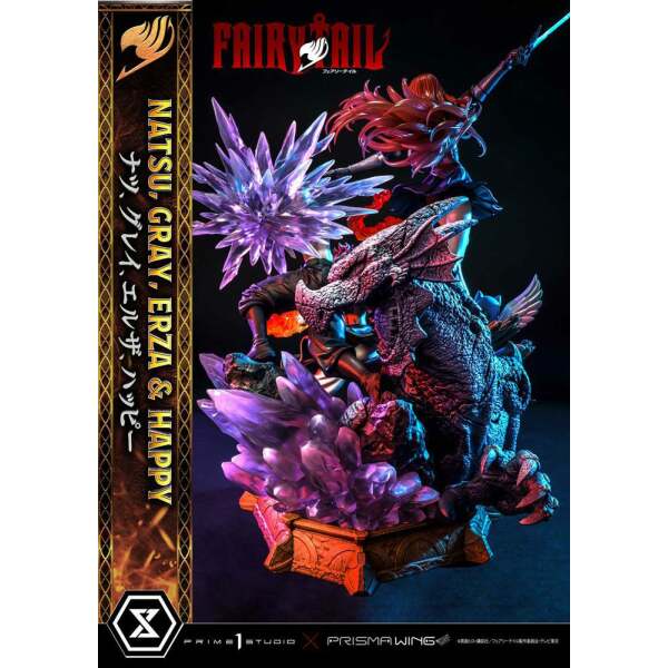 Estatua Natsu Gray Erza Happy Deluxe Bonus Version Fairy Tail PVC 1/7 57 cm - Collector4u.com