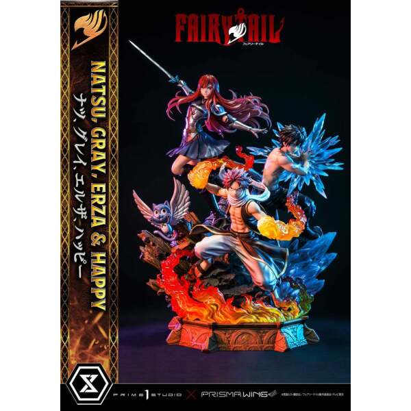 Estatua Natsu Gray Erza Happy Deluxe Bonus Version Fairy Tail PVC 1/7 57 cm - Collector4u.com