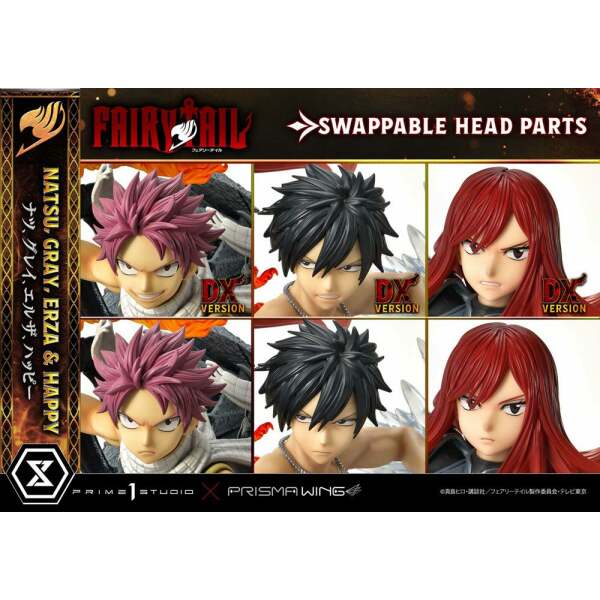 Estatua Natsu Gray Erza Happy Deluxe Bonus Version Fairy Tail PVC 1/7 57 cm - Collector4u.com