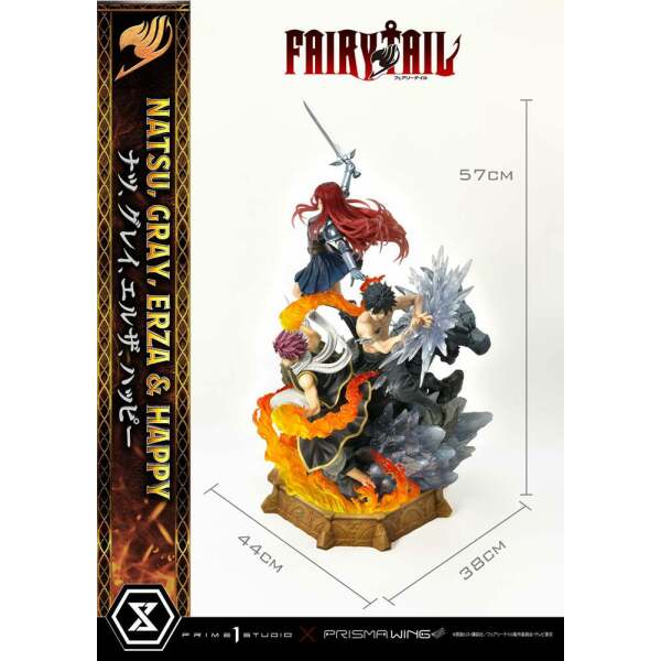 Estatua Natsu Gray Erza Happy Deluxe Bonus Version Fairy Tail PVC 1/7 57 cm - Collector4u.com