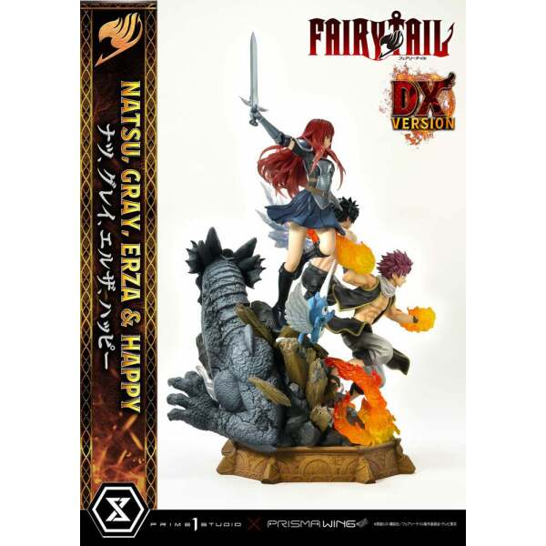 Estatua Natsu Gray Erza Happy Deluxe Version Fairy Tail PVC 1/7 57 cm - Collector4u.com