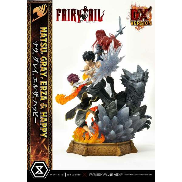 Estatua Natsu Gray Erza Happy Deluxe Version Fairy Tail PVC 1/7 57 cm - Collector4u.com