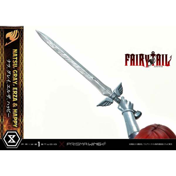 Estatua Natsu Gray Erza Happy Deluxe Version Fairy Tail PVC 1/7 57 cm - Collector4u.com