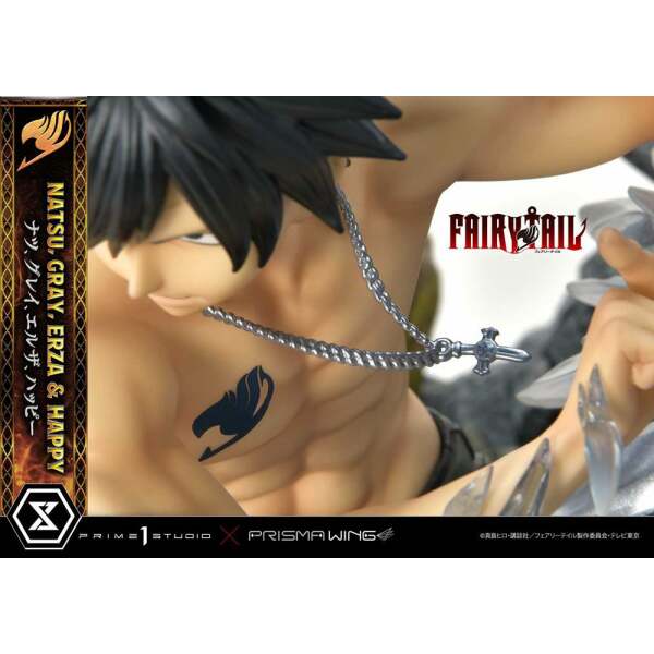 Estatua Natsu Gray Erza Happy Deluxe Version Fairy Tail PVC 1/7 57 cm - Collector4u.com