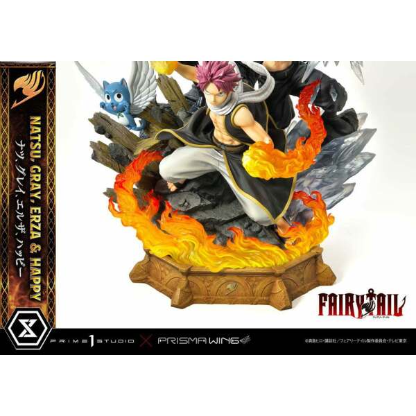 Estatua Natsu Gray Erza Happy Deluxe Version Fairy Tail PVC 1/7 57 cm - Collector4u.com