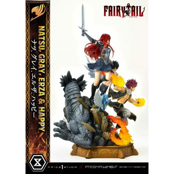 Estatua Natsu Gray Erza Happy Fairy Tail PVC 1/7 57 cm - Collector4u.com