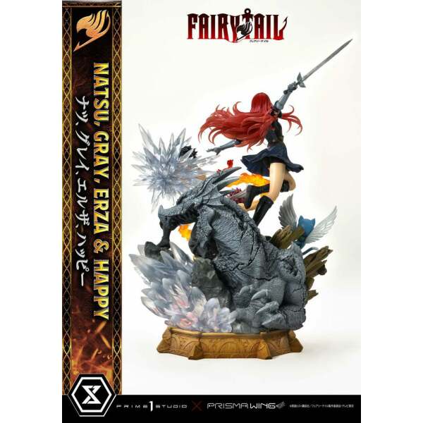 Estatua Natsu Gray Erza Happy Fairy Tail PVC 1/7 57 cm - Collector4u.com