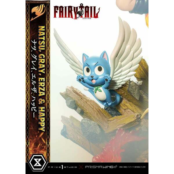 Estatua Natsu Gray Erza Happy Fairy Tail PVC 1/7 57 cm - Collector4u.com