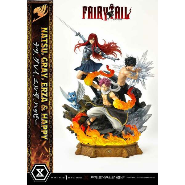 Estatua Natsu Gray Erza Happy Fairy Tail PVC 1/7 57 cm