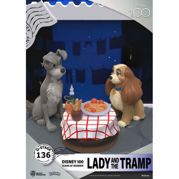 Diorama Lady And The Tramp Disney 100th Anniversary PVC D-Stage 12 cm - Collector4u.com