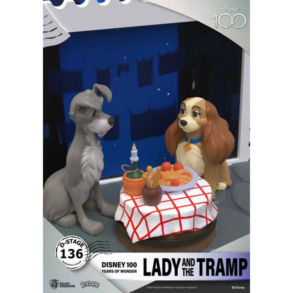 Diorama Lady And The Tramp Disney 100th Anniversary PVC D-Stage 12 cm - Collector4u.com