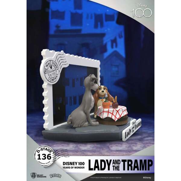 Diorama Lady And The Tramp Disney 100th Anniversary PVC D-Stage 12 cm - Collector4u.com