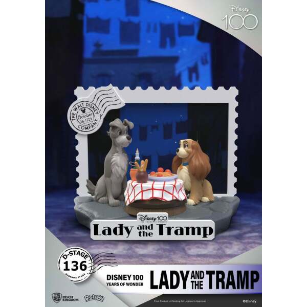 Diorama Lady And The Tramp Disney 100th Anniversary PVC D-Stage 12 cm - Collector4u.com