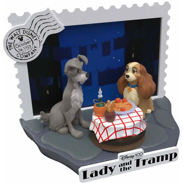 Diorama Lady And The Tramp Disney 100th Anniversary PVC D-Stage 12 cm - Collector4u.com