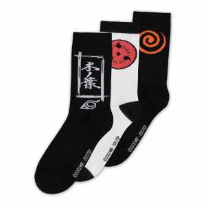 Naruto Shippuden Pack de 3 Pares de Calcetines Sasuke Symbol 39-42