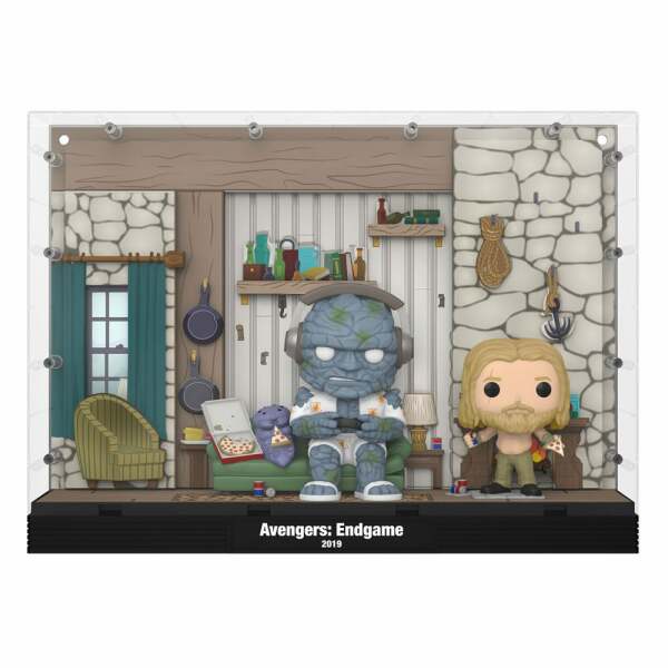 Avengers Endgame Pack de 2 POP Moments Deluxe Vinyl Figuras Thor's House 9 cm