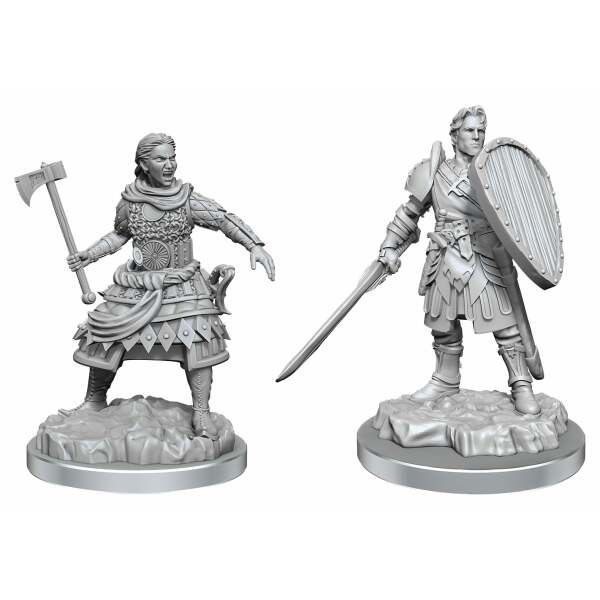 D&D Nolzur's Marvelous Miniatures Pack de 2 Miniaturas sin pintar Human Fighters - Collector4U.com