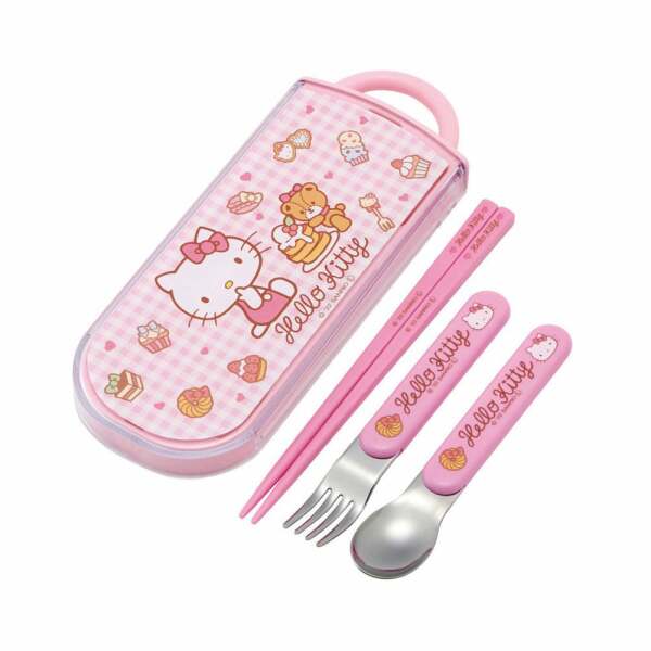 Hello Kitty Set Palillos & Cuchara & Tenedor Sweety pink - Collector4U