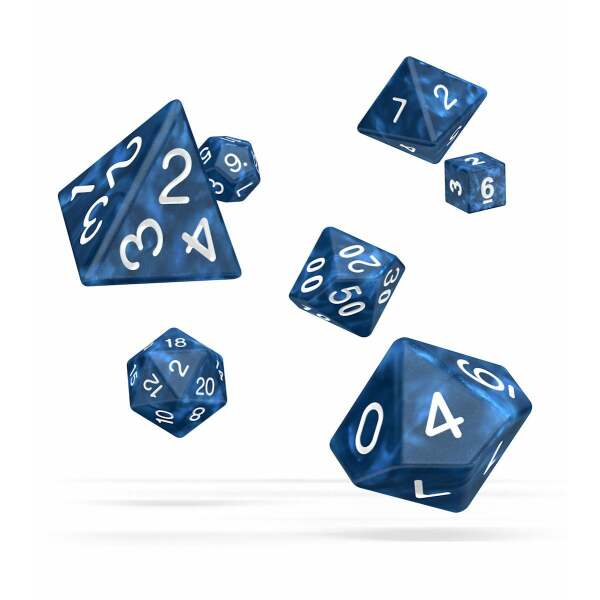 Oakie Doakie Dice Dados RPG-Set Marble - Azul (7) - Collector4U