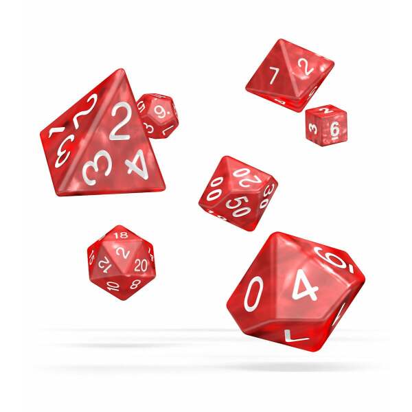 Oakie Doakie Dice Dados RPG-Set Marble - Rojo (7) - Collector4U