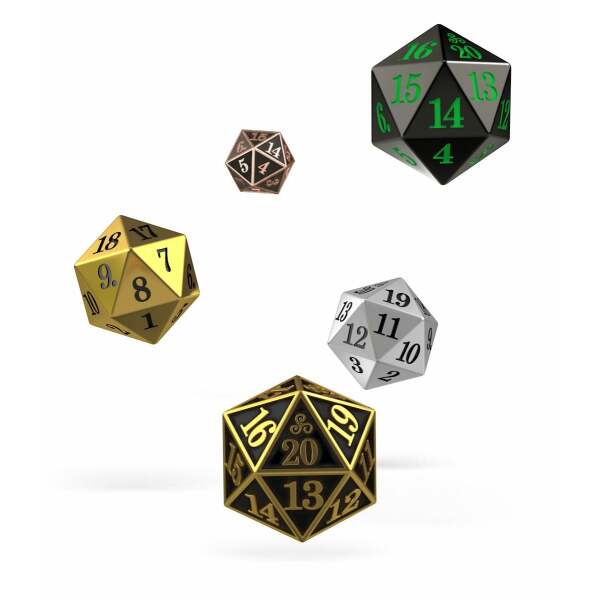 Oakie Doakie Dice Dados Spindown D20 Set Metal (5) - Collector4U