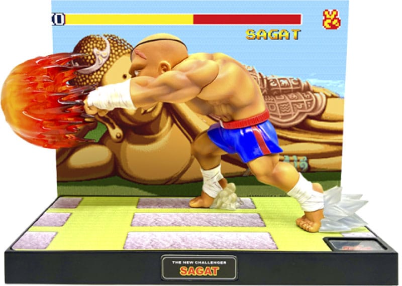 Street Fighter Estatua PVC con sonido y luz Sagat 17 cm