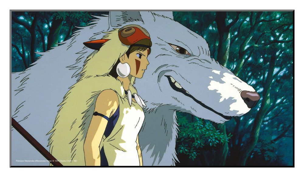 Studio Ghibli Póster de madera La Princesa Mononoke 37,5 x 20,5 cm