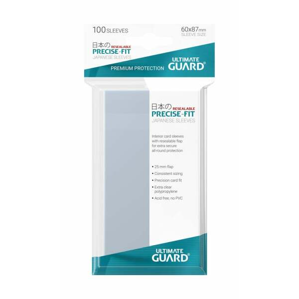 Ultimate Guard Precise-Fit Sleeves Fundas con cierre reutilizable Tamaño Japonés Transparente (100) - Collector4U