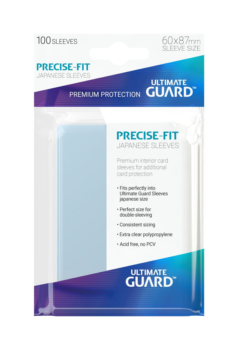 Ultimate Guard Precise-Fit Sleeves Fundas de Cartas Tamaño Japonés Transparente (100)